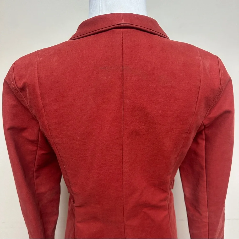 See by Chloé Coat Cotton Belted Rust Red Size 2 - Picture 7 of 17